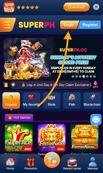 Step 1: Click login.