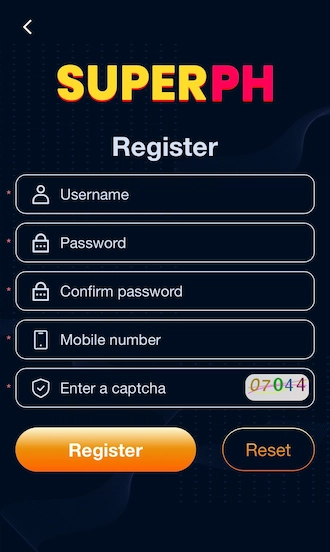 Step 2: Enter registration information.